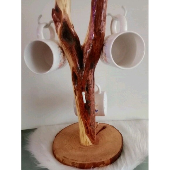 Hand Crafted Diamond Willow Cup Holder Unique One Of A Kind Kitchen New - Picture 8 of 8